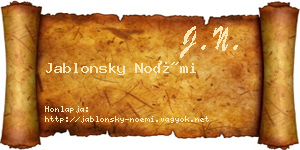 Jablonsky Noémi névjegykártya